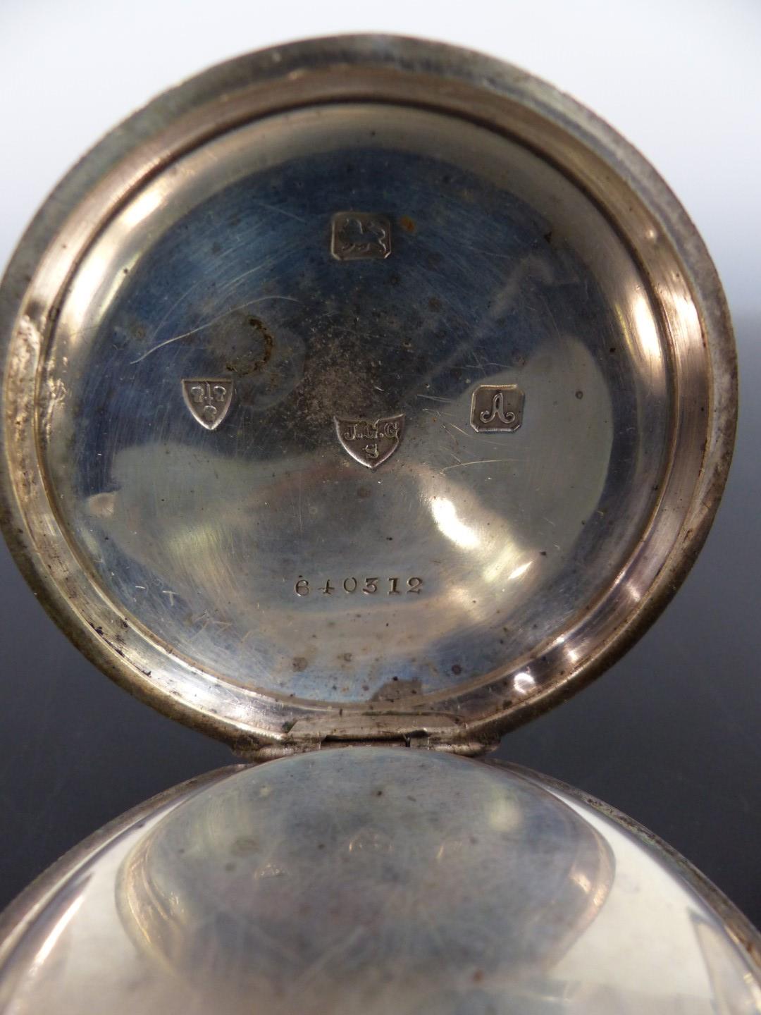 Three hallmarked silver open faced pocket watches all with subsidiary seconds dials, gold hands, - Image 2 of 4
