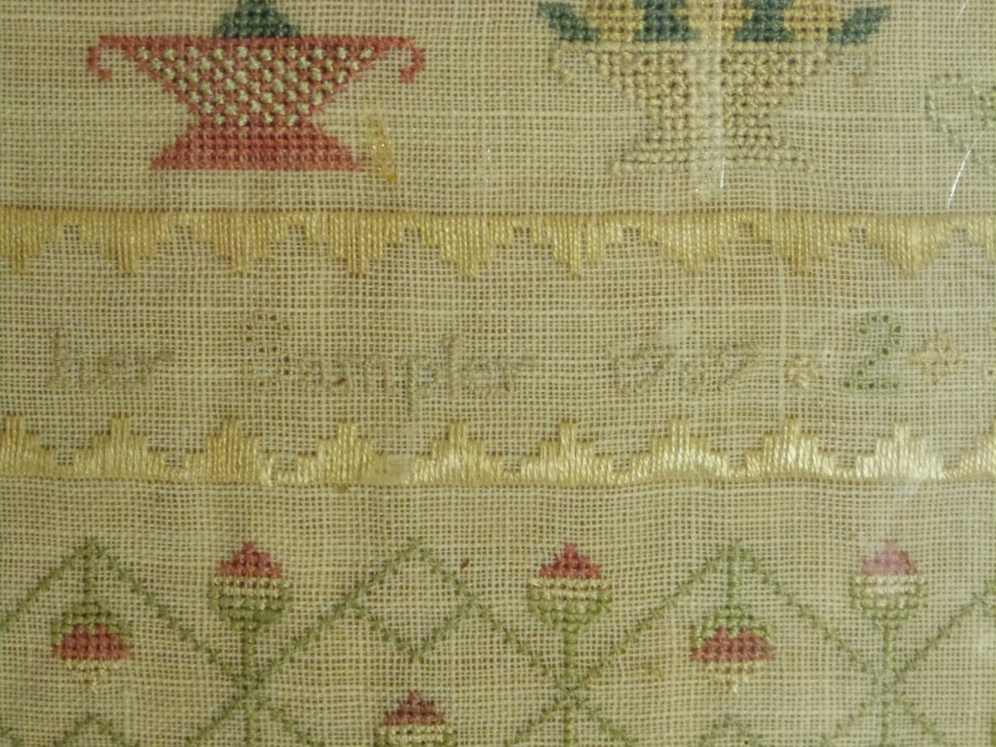 George II embroidery sampler by Molly Cooper 1767, 31 x 26cm - Image 3 of 3