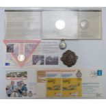 Royal Observer Corps lapel badge together with commemorative Royal Observer Corps stamp covers,