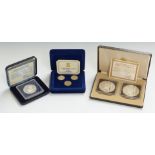 Turks and Caicos silver proof 10 crown, Pobjoy Mint £1 coin set in silver proof, Virenium proof