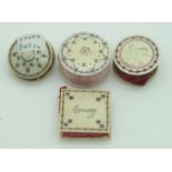 Four 19thC Indian Madras ware ivory pin cushions, two with 'Emery' engraved, largest diameter 3cm