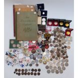 A collection of various collectable crown sized coins etc, sundry coinage with small silver