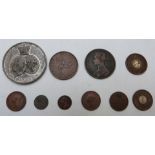 Victorian coins to include 1839 penny and halfpenny, an Albert and Alexandra 1863 commemorative