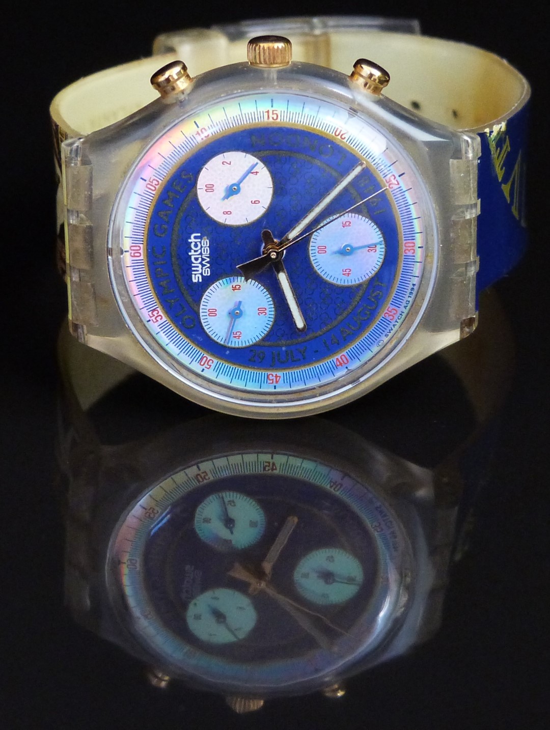 Two Swatch chronograph wristwatches London 1948 SCZ102 and Kalos SCZ104, both in original boxes - Image 5 of 8