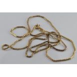 An 18ct gold necklace made up of rectangular links, 4.6g