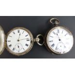 Two silver pocket watches, one J G Graves of Sheffield The Midland Lever open faced, the other