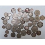 Approximately 235g of silver coinage to include William IV, Queen Victoria and Edward VII