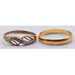 A 22ct gold wedding band/ ring, London 1885, (1.3g, size L) and 9ct gold ring, (1g, size K)