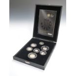 Royal Mint 2008 UK Coinage Royal Shield of Arms 2008 Silver Piedfort Collection, in deluxe case with
