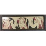 After Matisse woolwork tapestry of nudes, 28 x 91cm