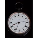 Indistinctly named hallmarked silver open faced centre seconds chronograph pocket watch with gold