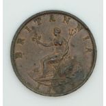 1799 George III halfpenny six relief gunports