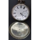 William Mann of Gloucester hallmarked silver full hunter pocket watch with inset subsidiary