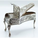 Victorian hallmarked silver novelty trinket box or vesta in the form of a grand piano with