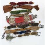 Ten 19th/20thC misers' purses including beadwork, embroidery and cut steel examples, longest 35cm