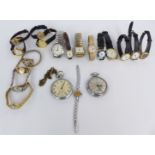 Twenty various ladies and gentleman's wrist and pocket watches including a Cyma keyless winding open