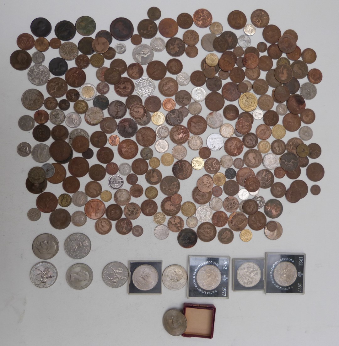 An amateur collection of UK and overseas coinage, late 18thC/19thC onwards, together with a