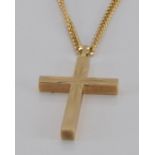 A 9ct gold cross and chain, 3.8g
