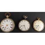 Three pocket watches comprising Waite & Son, makers to the Admiralty, keyless wind in steel case,
