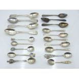 Quantity of Georgian and later hallmarked silver spoons including bright cut examples and various