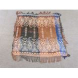 Victorian / Edwardian woven silk shawl with Art Nouveau / Secessionist pattern and hand woven