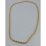 Edwardian 15ct gold necklace, 11.1g