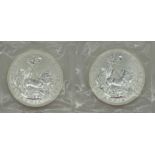 Two 1999 1oz silver Britannias