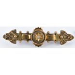Victorian 15ct gold brooch set with a diamond, 3.1g