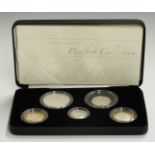 Royal Mint UK 2007 Piedfort Collection comprising five silver proof coins, cased with booklet