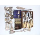 Silver plated cutlery to include Walker & Hall King's pattern part canteen