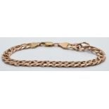 A 9ct rose gold curb link bracelet, 12.2g