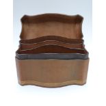Asprey tooled brown leather, serpentine fronted liddled stationery box, W22.5 x D16 x H22.5cm