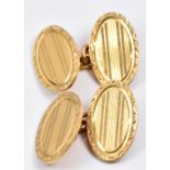 A pair of Art Deco 18ct gold cufflinks, Chester 1923, 13g