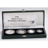 Royal Mint 1998 Silver Proof Britannia Collection, cased with certificate