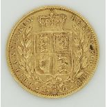 1884 Victoria young head, shield reverse gold full sovereign, Melbourne Mint