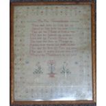 George II embroidery sampler by Molly Cooper 1767, 31 x 26cm