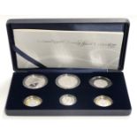 Royal Mint UK 2007 Family Silver Collection, comprising five silver proof coins, cased with booklet