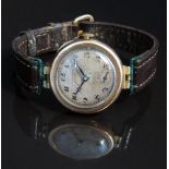 J W Benson of London 9ct gold ladies wristwatch with inset subsidiary seconds dial, blued Breguet