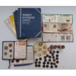 Various Whitman Penny coin collections, Queen Victoria onwards, 1860 beaded border etc, small tin of