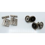 A pair of cufflinks by Links of London and another pair of silver cufflinks