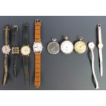 Nine various ladies and gentleman's wrist and pocket watches including Raymond Weil, Mardor, Kelton,