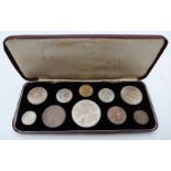 1953 Queen Elizabeth II Coronation uncirculated coin set in red presentation case