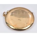 A 9ct gold vesta case with engine turned decoration, Birmingham 1911, 16g