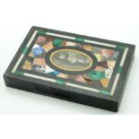 Pietra Dura 'Grand Tour' paperweight, width 15.5cm