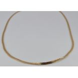 A 9ct gold flat curb link necklace, 5.9g