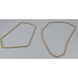 Two 9ct gold rope twist necklaces, 14.1g