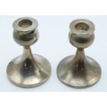 Pair of Elizabeth II hallmarked silver candlesticks, Birmingham 1959 maker's mark WA, height 10cm