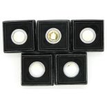 Windsor Mint five limited edition miniature gold coins, commemorating the Queen's Jubilee /