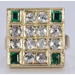 An 18ct gold early 20thC ring set with old cut diamonds, each approximately 0.12ct, total diamond