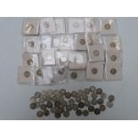 Over seventy silver threepence coins, Queen Victoria onwards